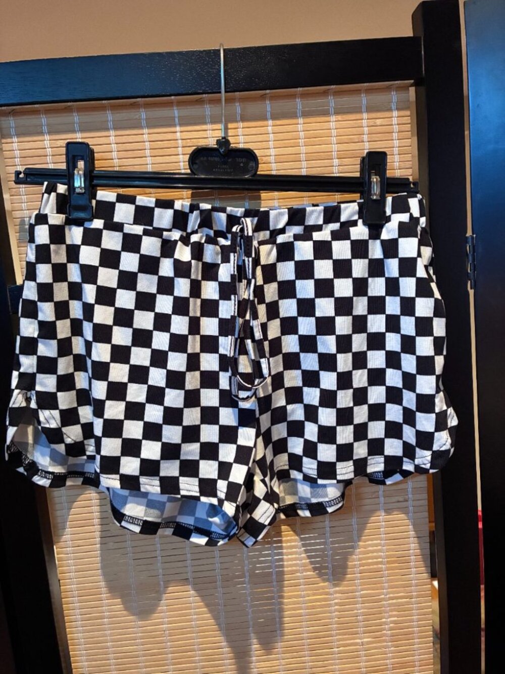 SHEIN Black & White Checkered Shorts Size M